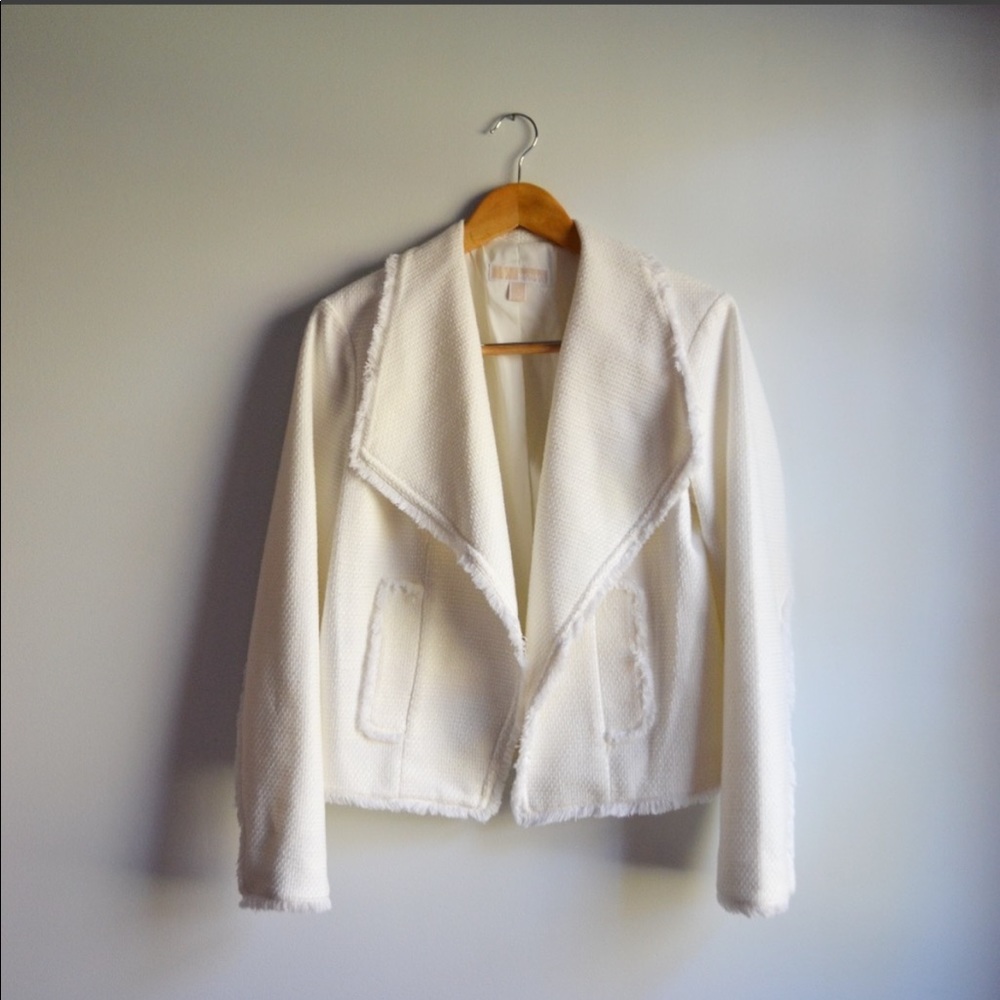 MICHAEL Michael Kors White Textured Jacket